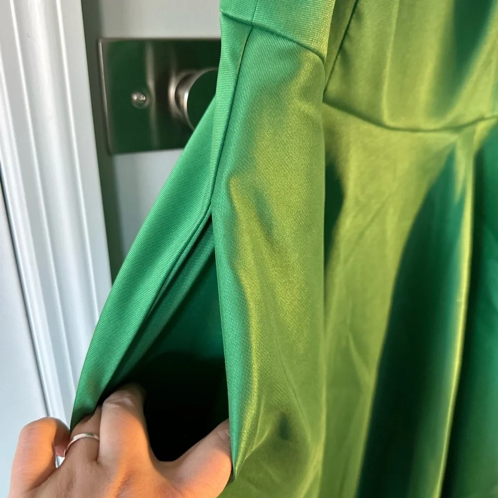 Eliza J Green Asymmetric Fit and Flare Dress - Picture 7 of 11